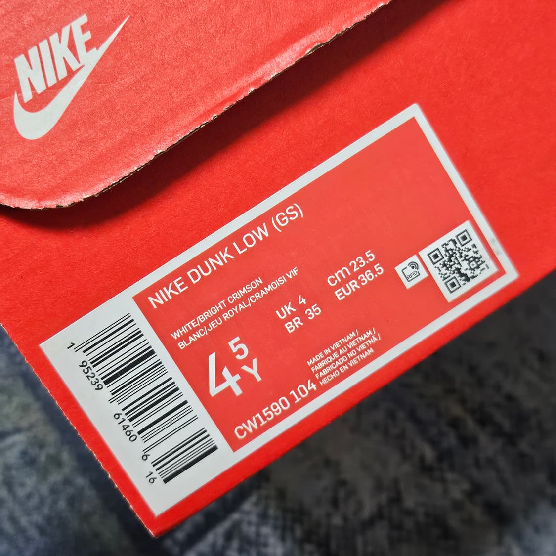 235ㅣ나이키 덩크 로우 GS 흰파빨 운동화 런닝화 러닝화 상품이미지9