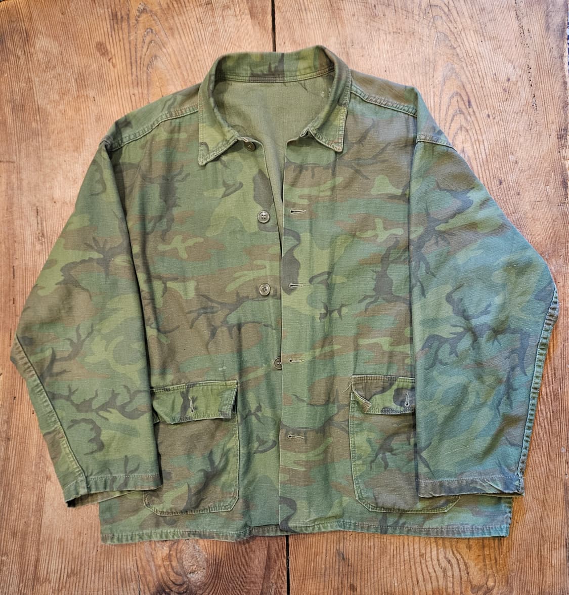 60s 빈티지 배트남 전쟁 카모erdl 패턴 셔츠 자켓 상품이미지1