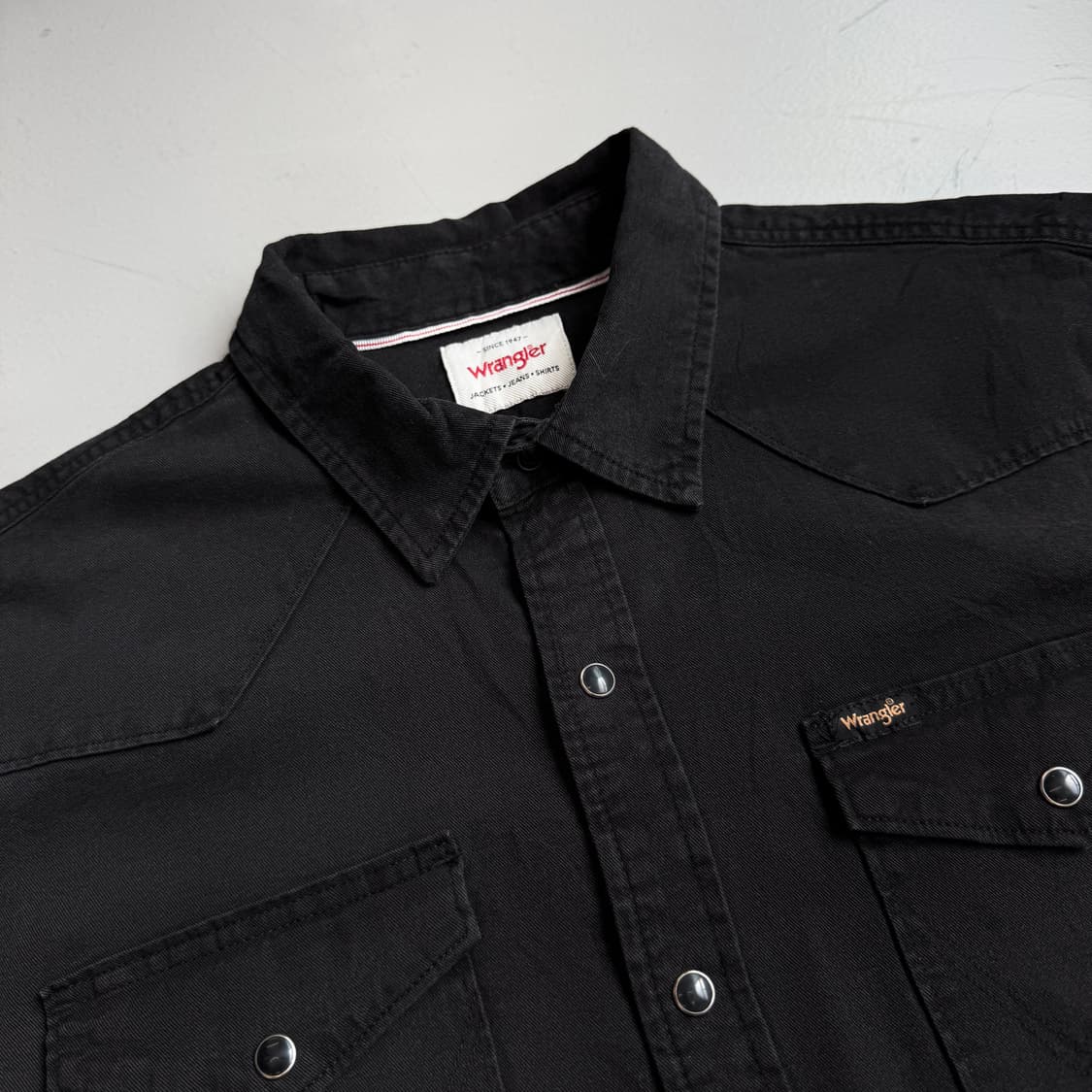 랭글러 웨스턴 데님 셔츠 블랙 상품이미지3