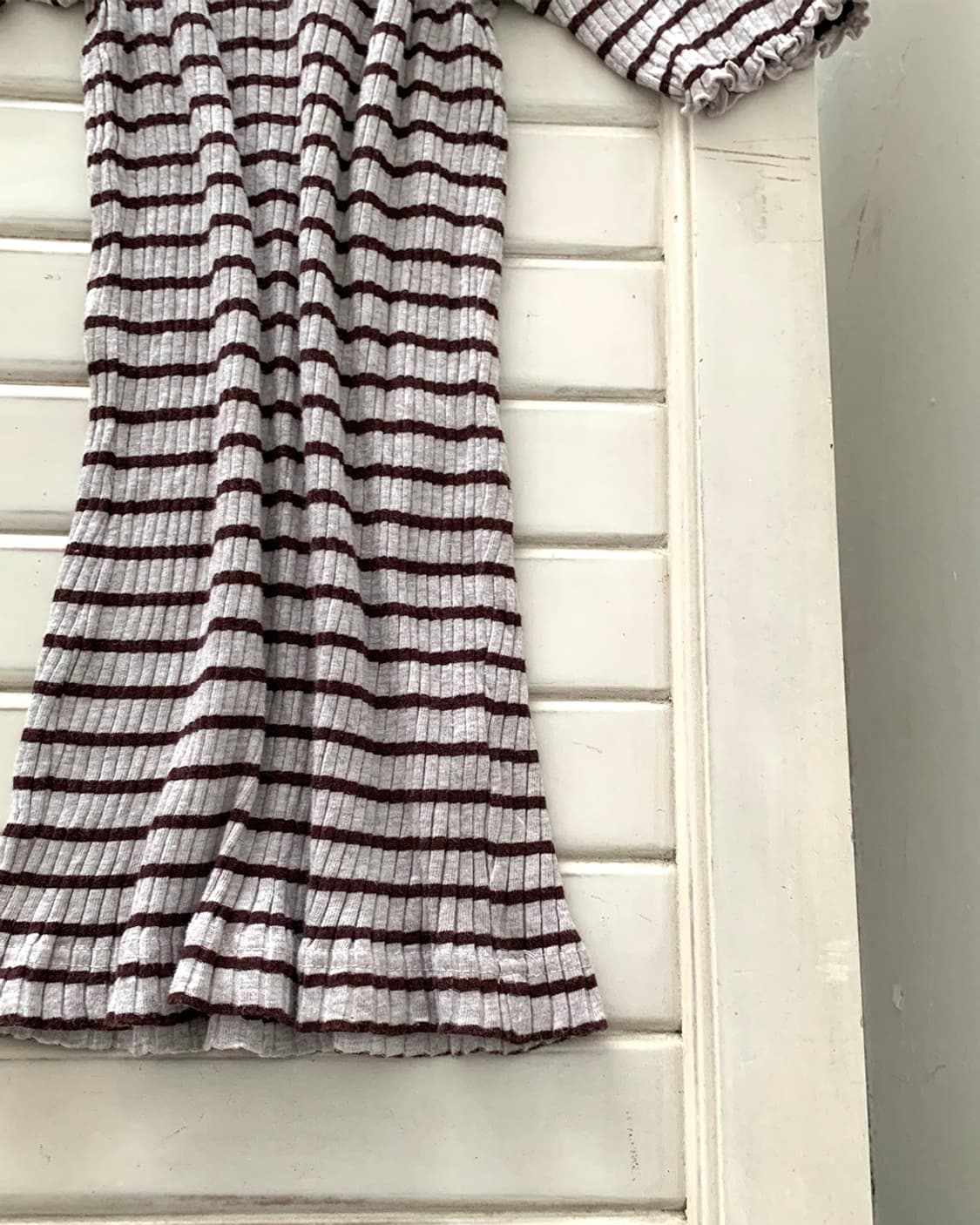 Samansa Mos2 ribbed striped brown top 상품이미지6