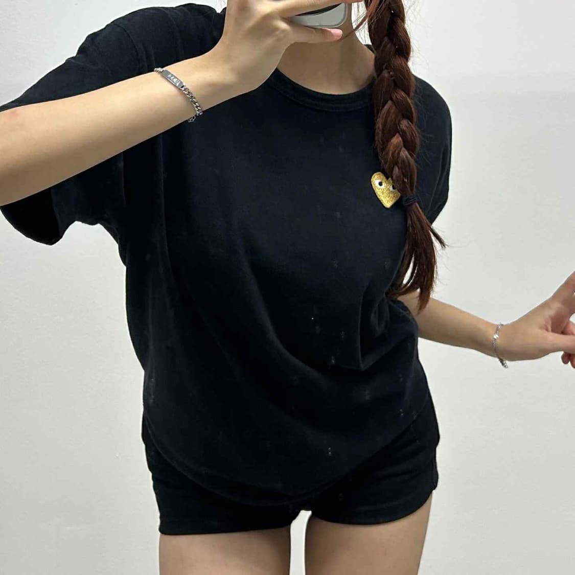 꼼데가르송 골드와펜 블랙 반팔 티셔츠(XL) 상품이미지1