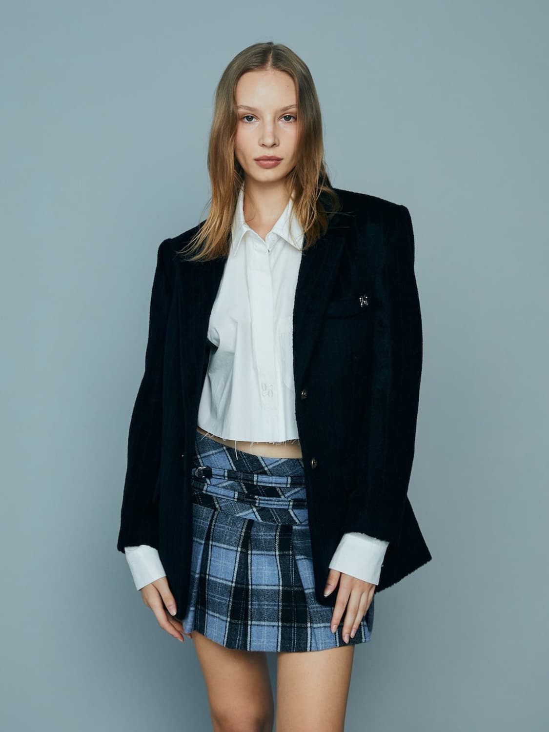 글로니 glowny jemma skirt 울 체크 스커트 xs/s 상품이미지4