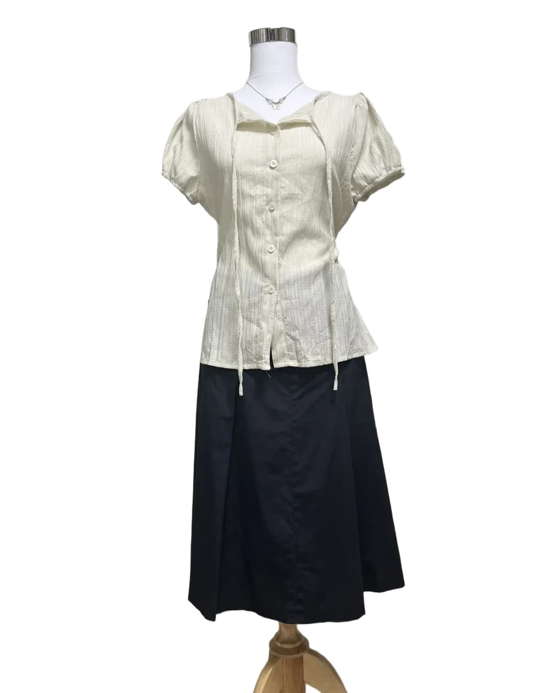 Navy pin tuck skirt 상품이미지4