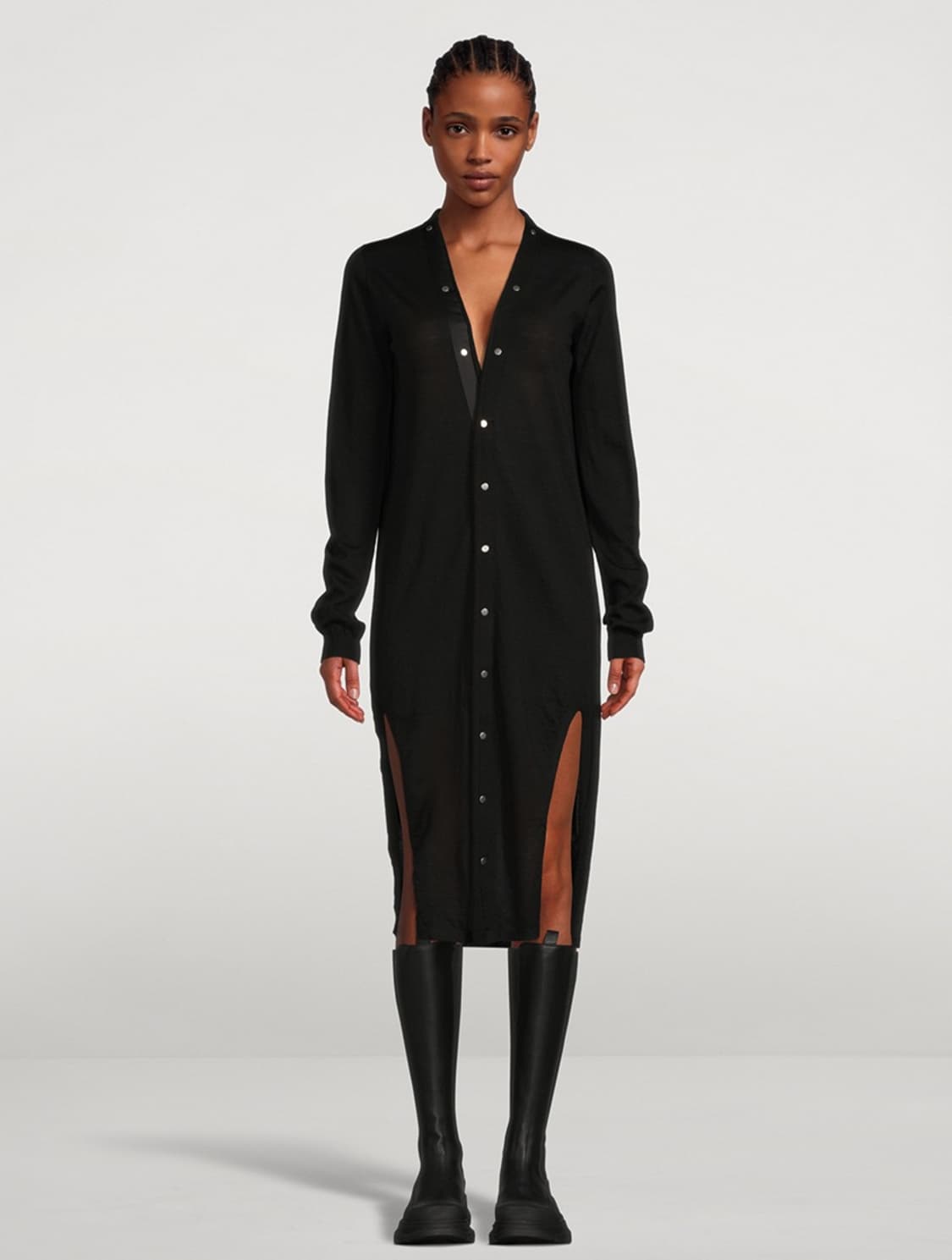 릭오웬스 캐시미어 롱 가디건 다크그린 상품이미지1