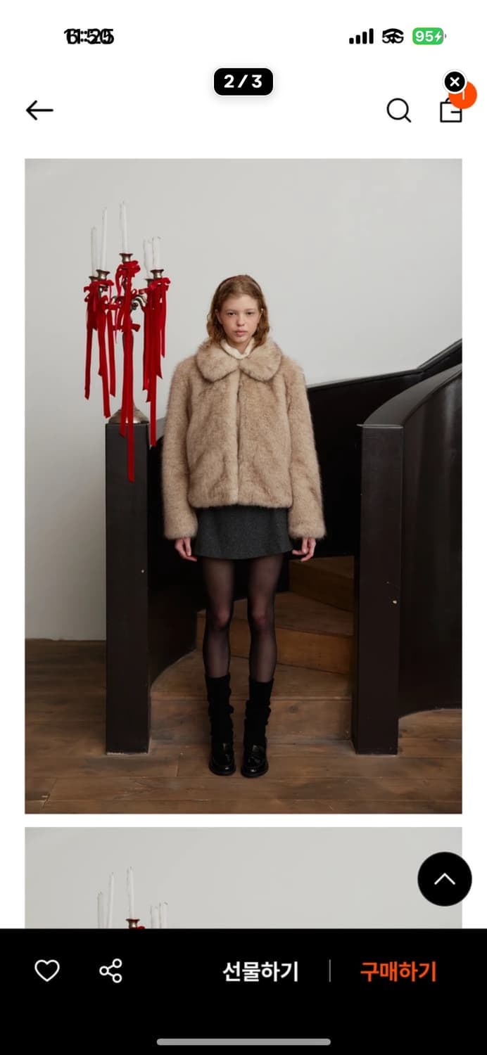 마그넷 아카이브 round fur jacket-half ivory 상품이미지2