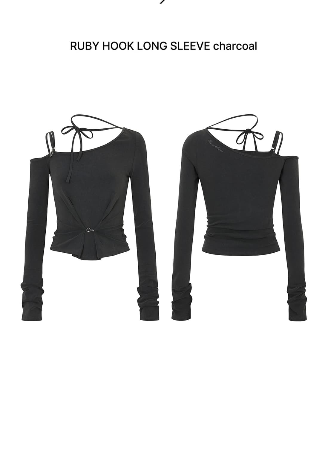 RUBY HOOK LONG SLEEVE charcoal 상품이미지1
