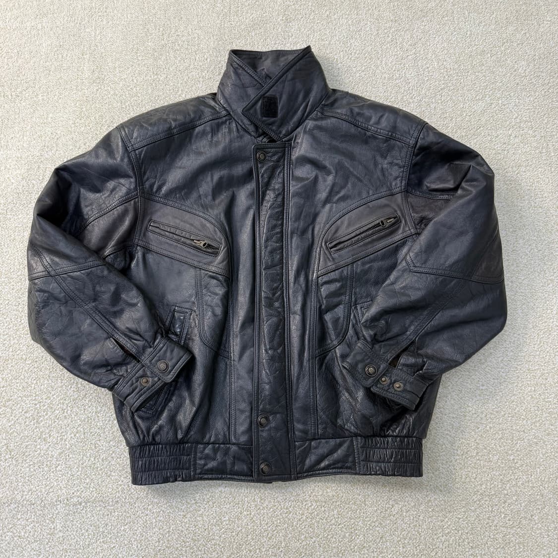 L FINE 빈티지 소가죽 레더 자켓 0122T1 상품이미지1