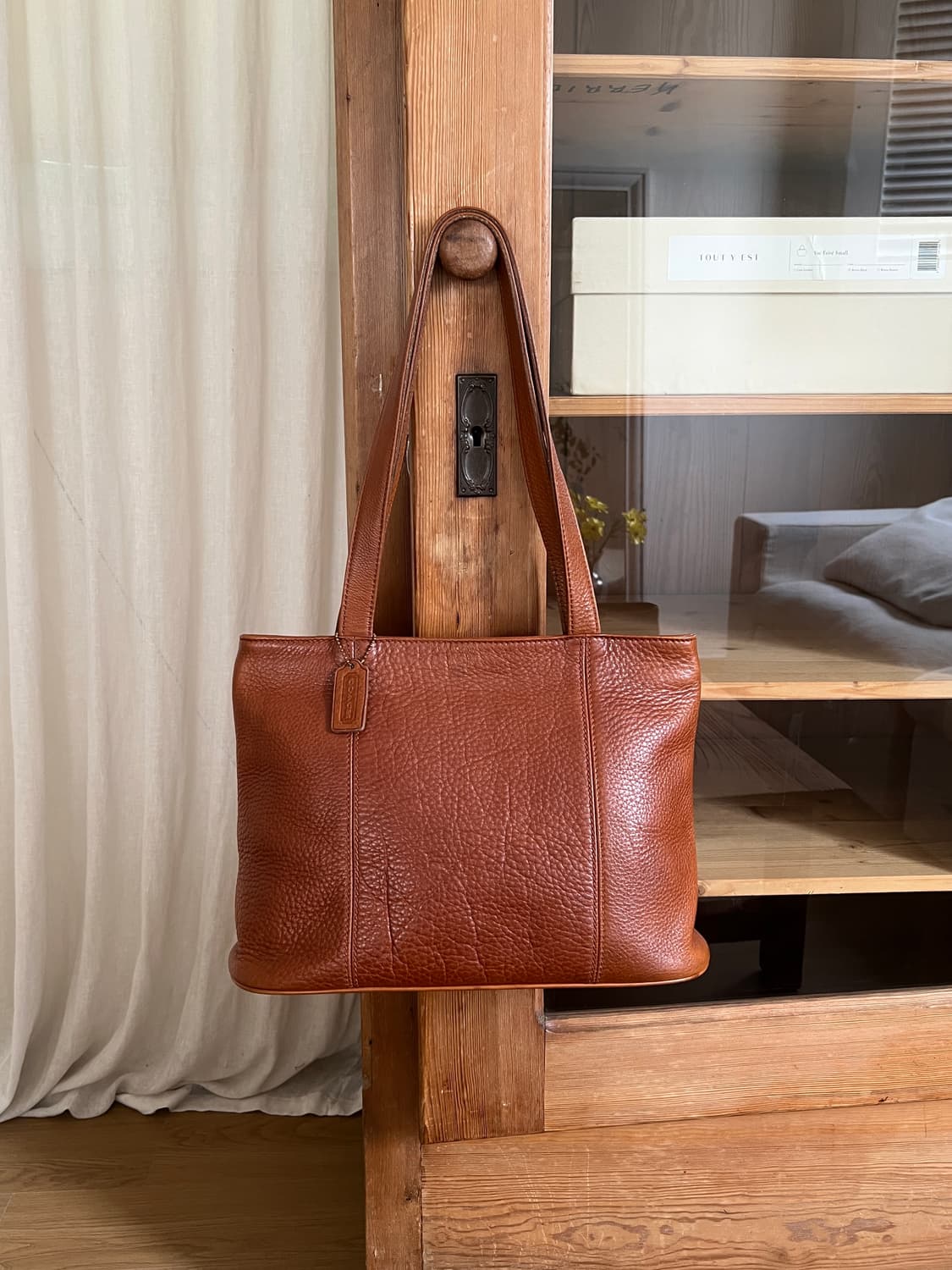 올드 코치 꼬냑 브라운 레더 숄더백 4915 상품이미지1