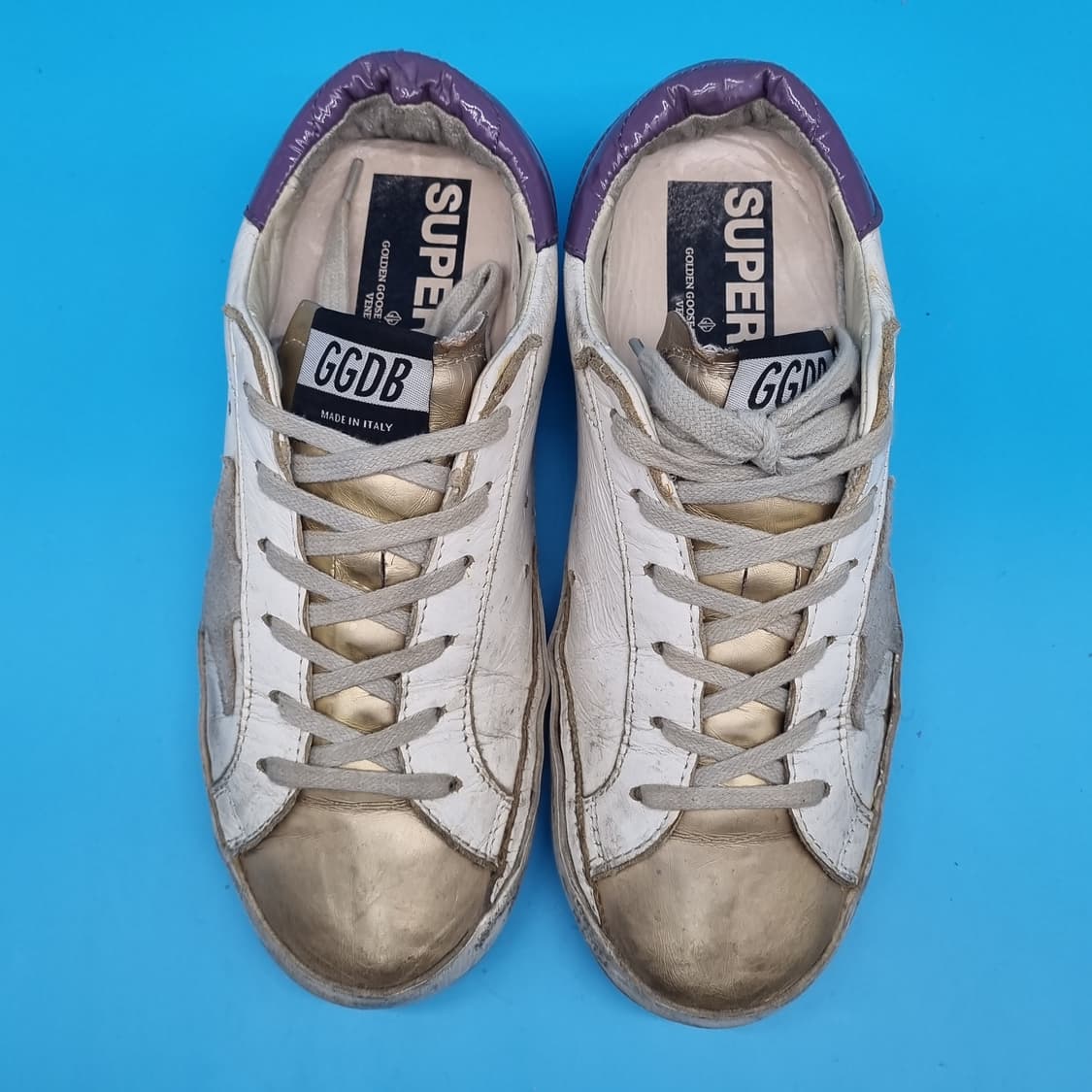 O 골든구스 슈퍼스타 퍼플탭 스니커즈36 230 굽5 상품이미지2