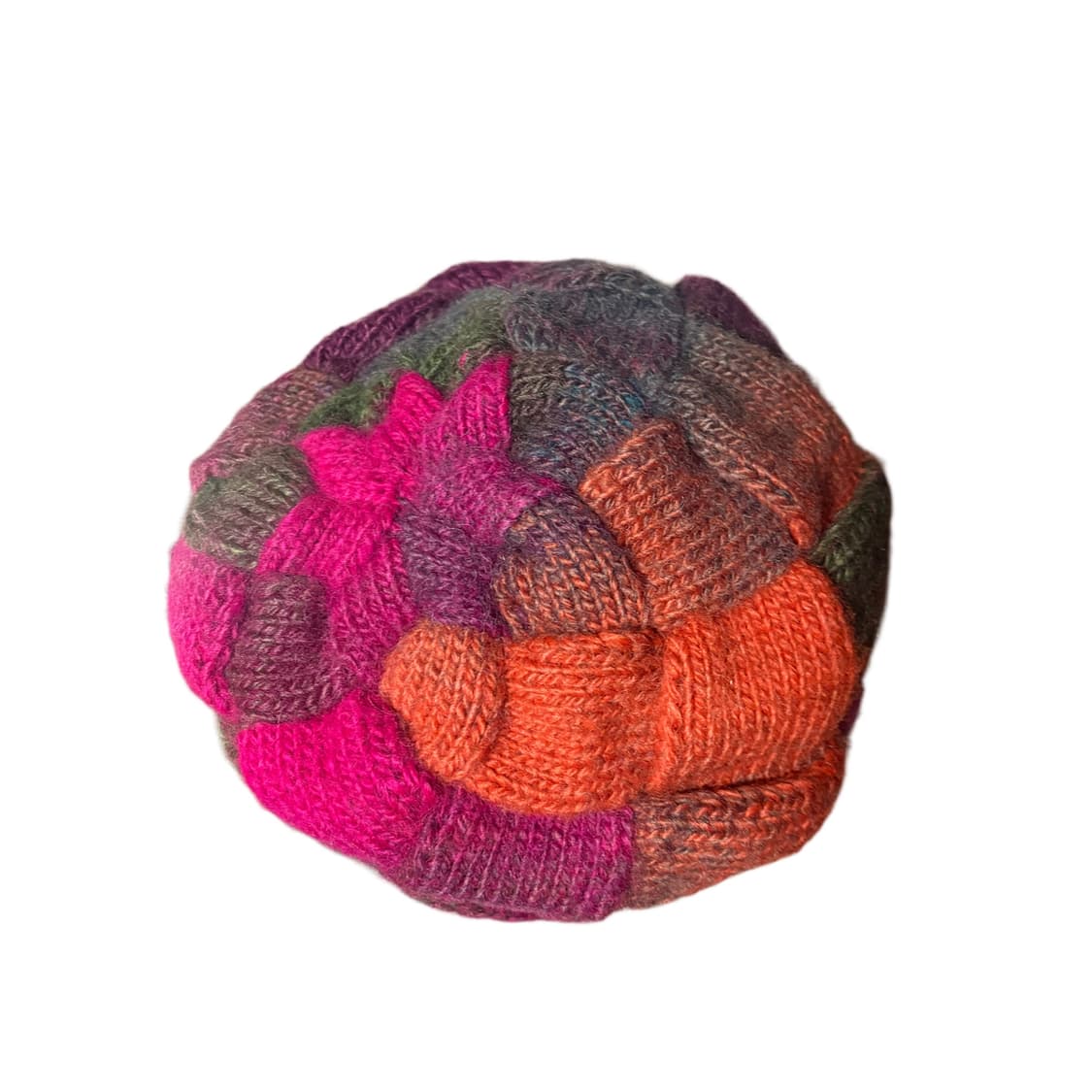 빈티지 컬러믹스 꽈배기털 모자 상품이미지4