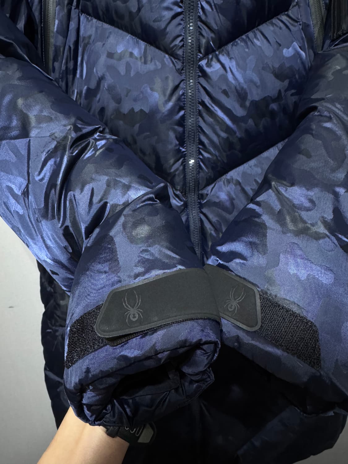 스파이더 카모플라쥬 구스 롱패딩 네이비 L 상품이미지9