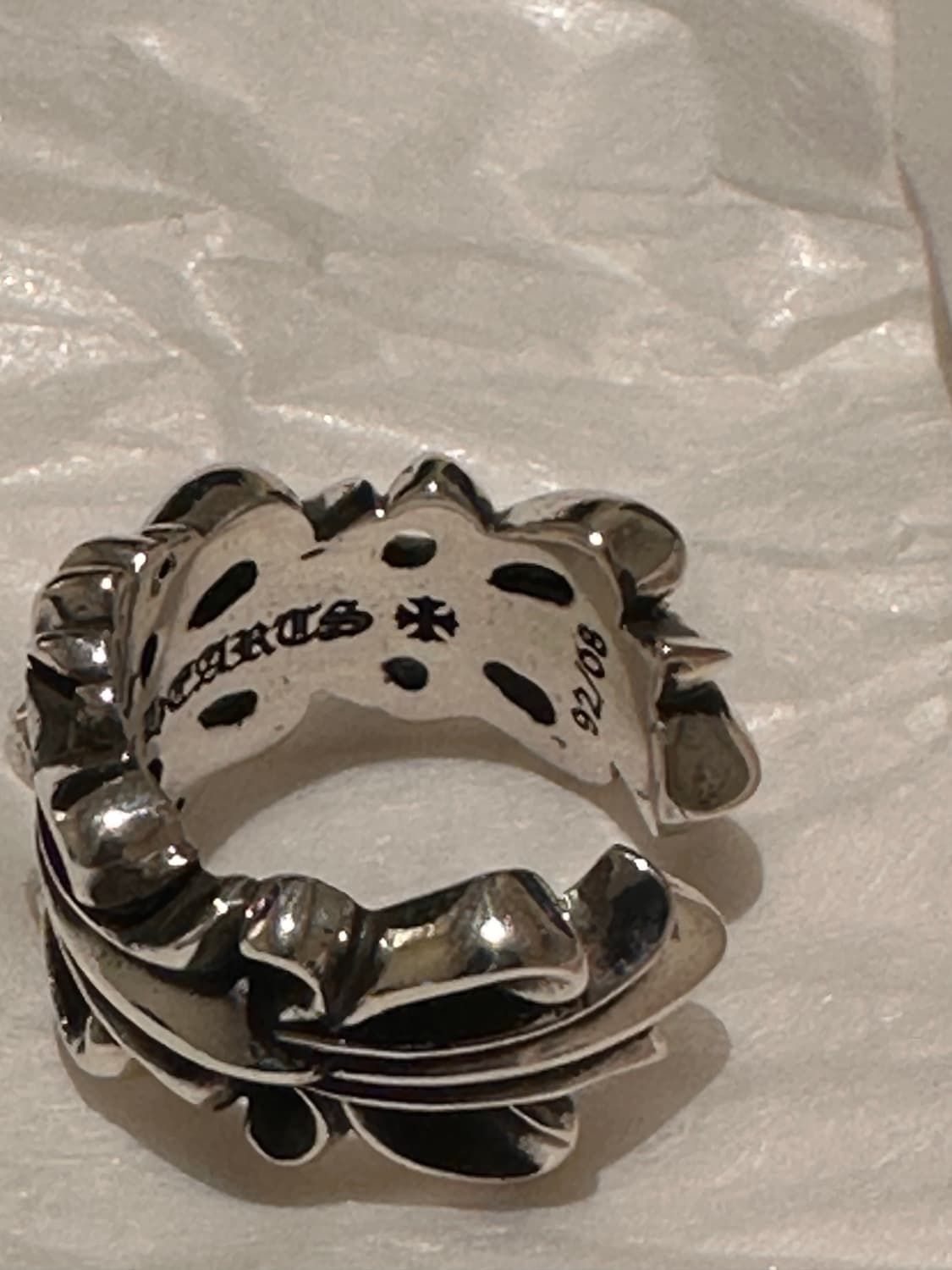 [US6.5] 크롬하츠 더블 플로랄 크로스링 상품이미지5