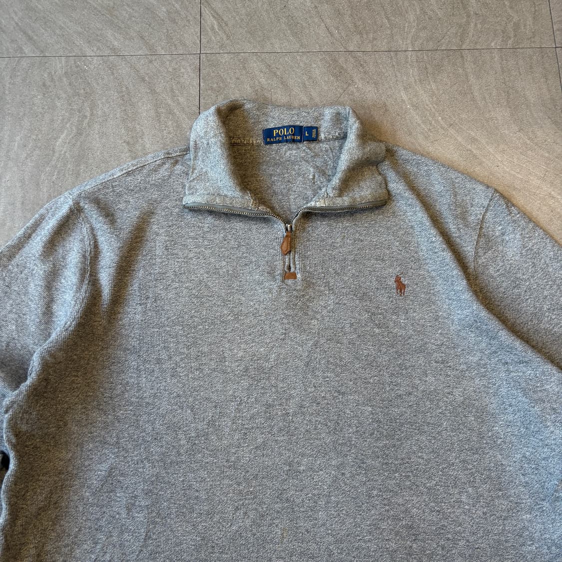 폴로 정품 그레이 반집업 니트 상품이미지3