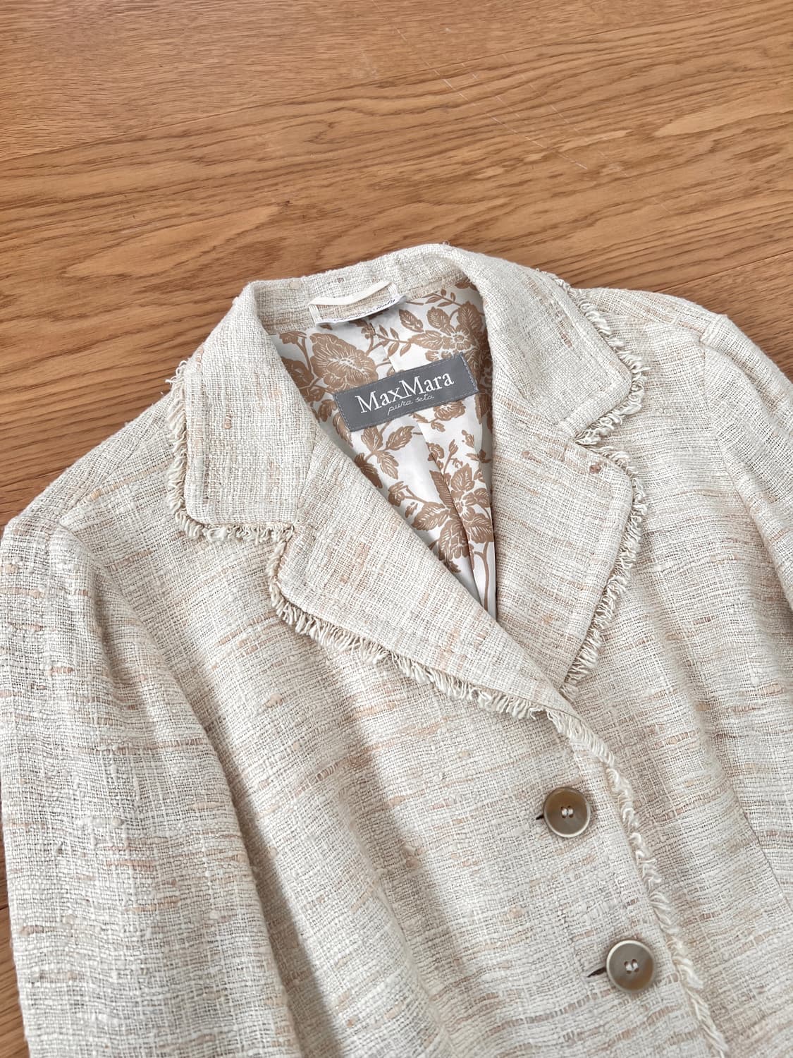 막스마라 실크 100% 트위드 프린지 재킷 Made in Italy 상품이미지2