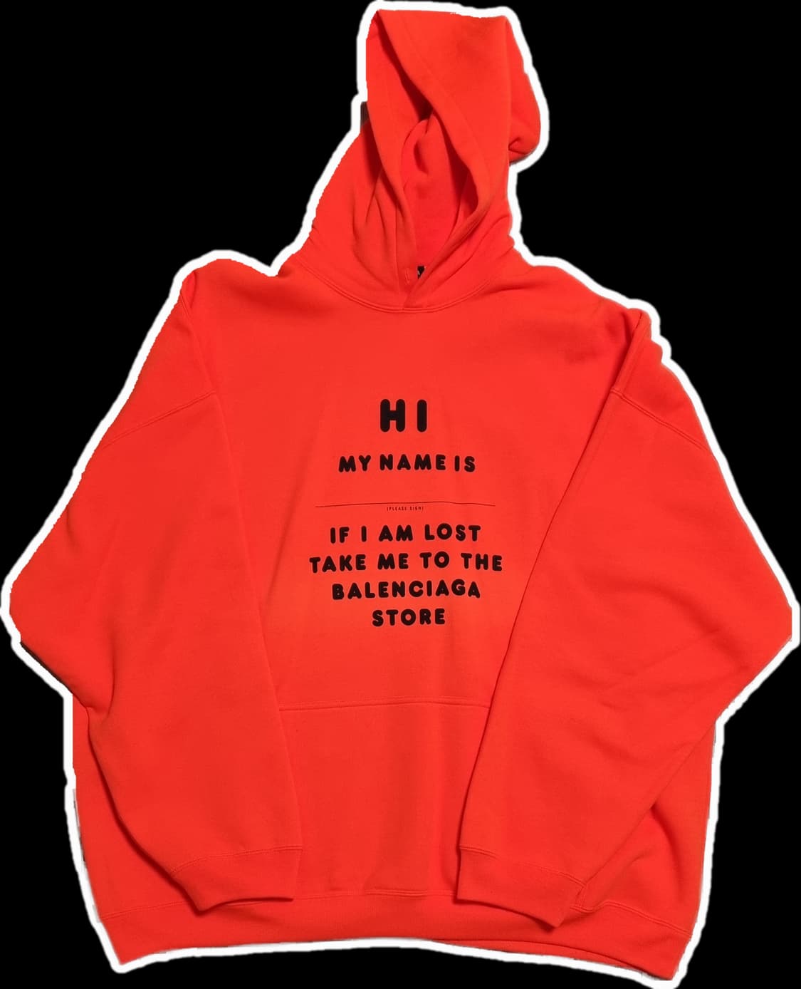 [M] 발렌시아가 hi my name is 후드 fluo 오렌지 상품이미지1