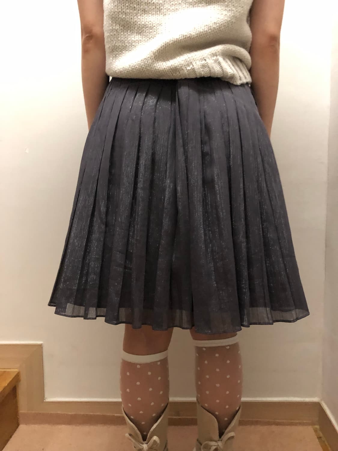 빈티지 그레이 글리터 플리츠 스커트 상품이미지8