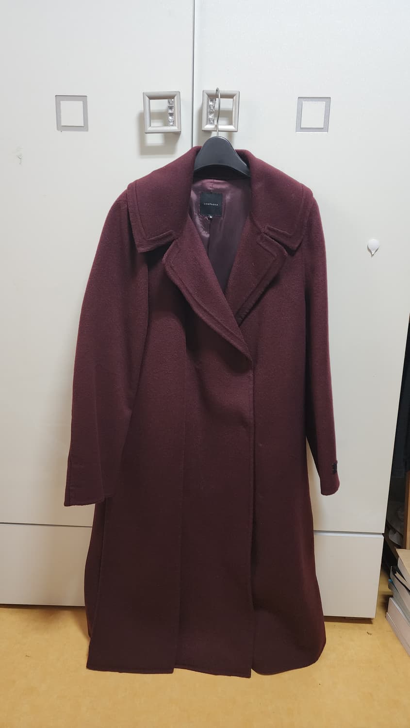 꼼빠니아 버건디 모직 롱코트 상품이미지1