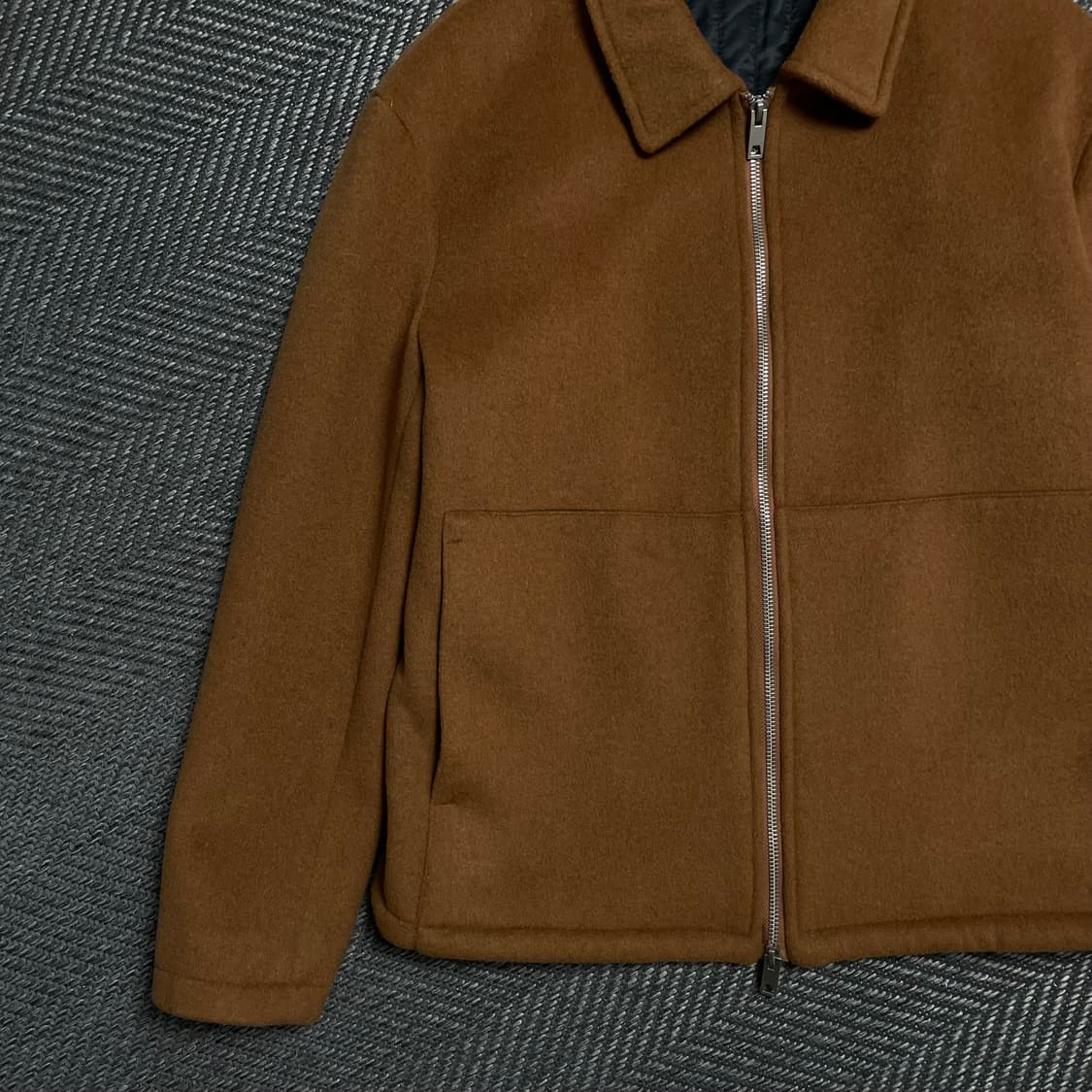 라퍼지스토어 투웨이 울 미니멀 해링턴 자켓y 5085 상품이미지4