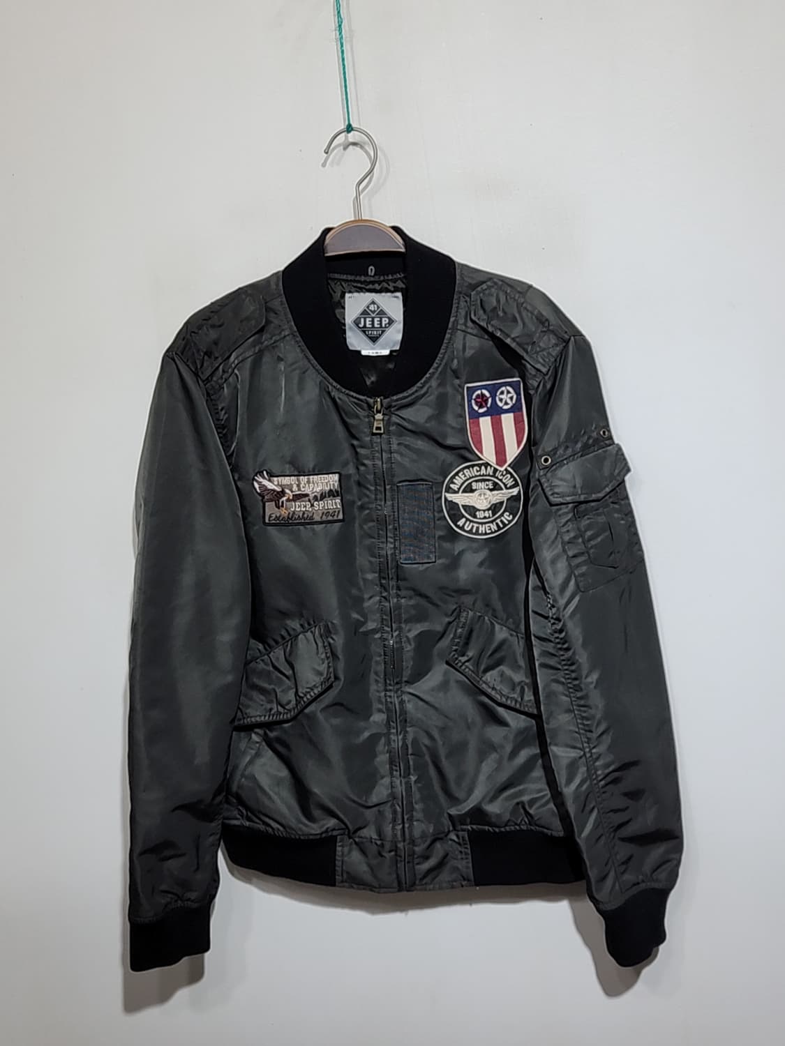 (L) 지프 블루종 점퍼 패치워크 밀리터리 자켓  상품이미지1