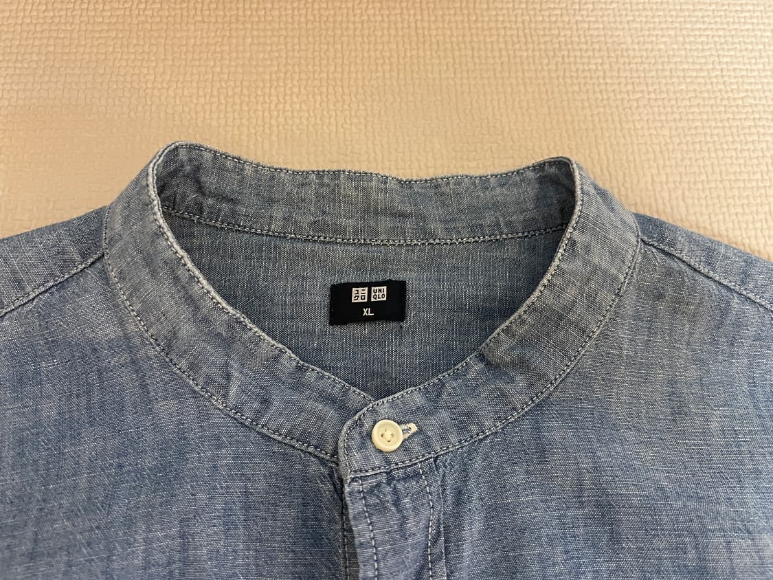 무료배송 - 유니클로 차이나넥 긴팔셔츠(블루) XL 상품이미지3