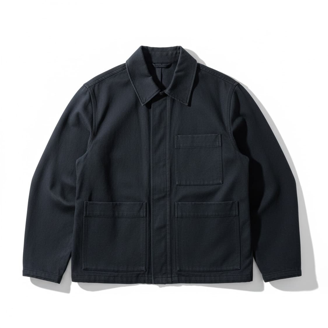 ZARA 왁싱 이펙트 점퍼 네이비  상품이미지1