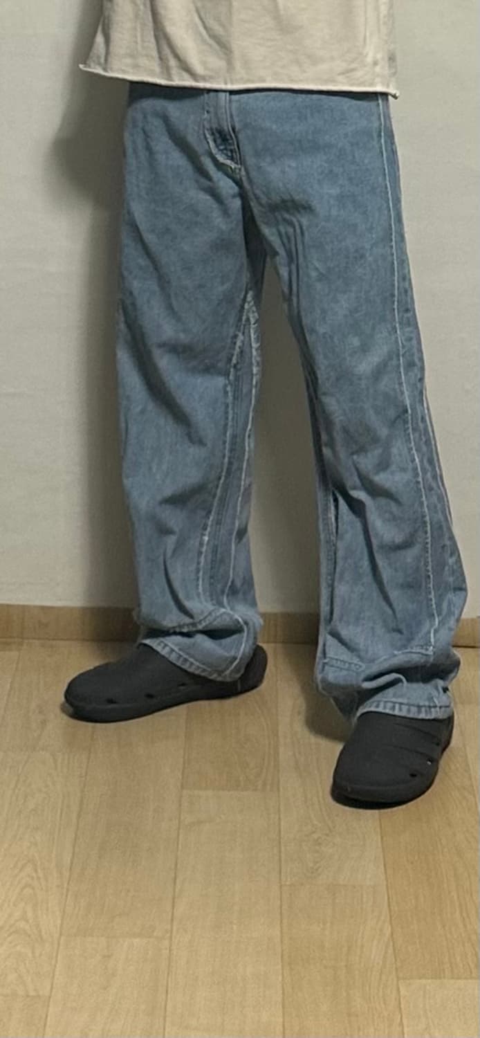 쿠어 컷오프 패널드 데님 팬츠 상품이미지4