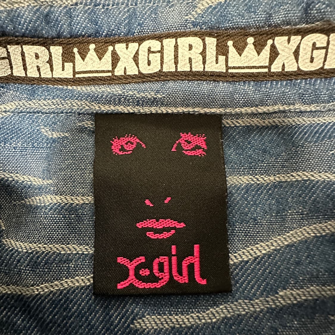 X-GIRL shirt blue 상품이미지3
