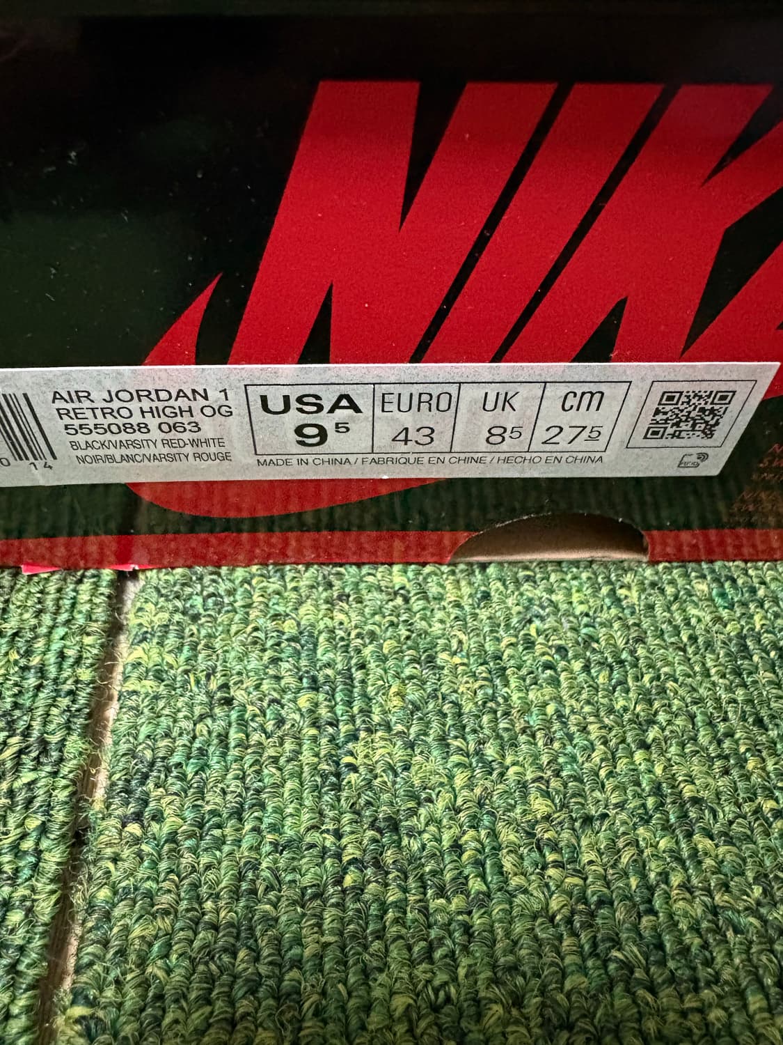 (275) 나이키 에어조던1 하이 브레드 페이던트 상품이미지5