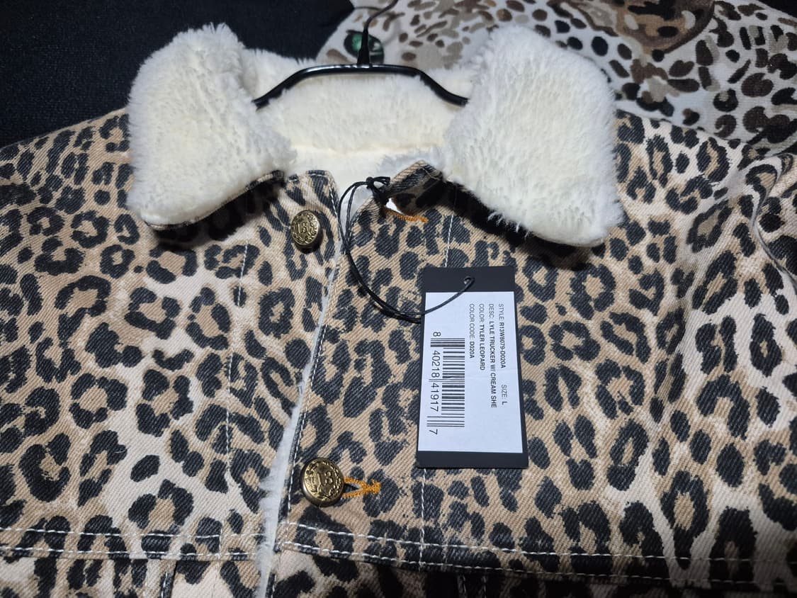 R13 알써틴 21F/W 라일 레오파드 트러커 코트 자켓 L 상품이미지2