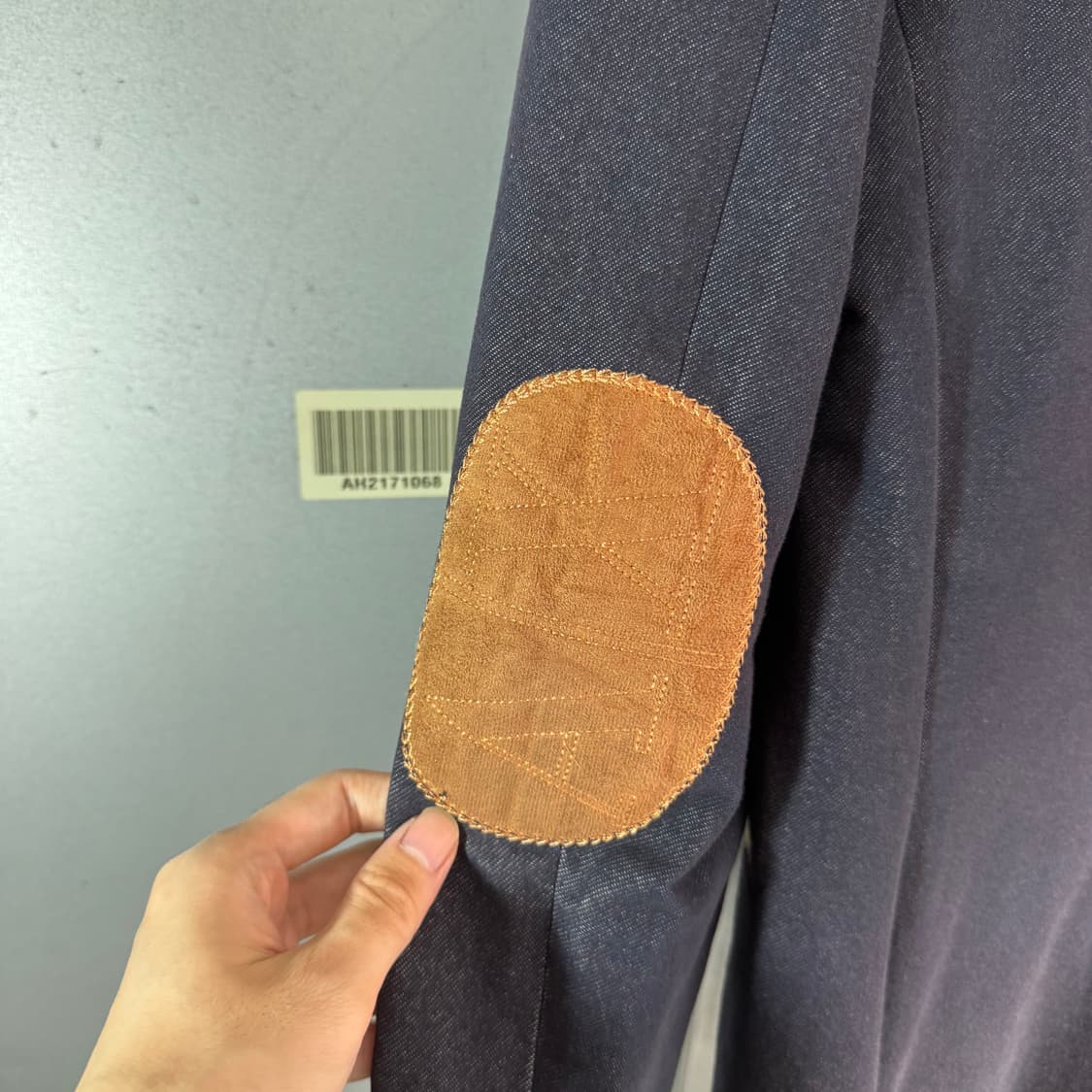 아르마니 익스체인지 빅로고 엘보 패치 원버튼 자켓 상품이미지7