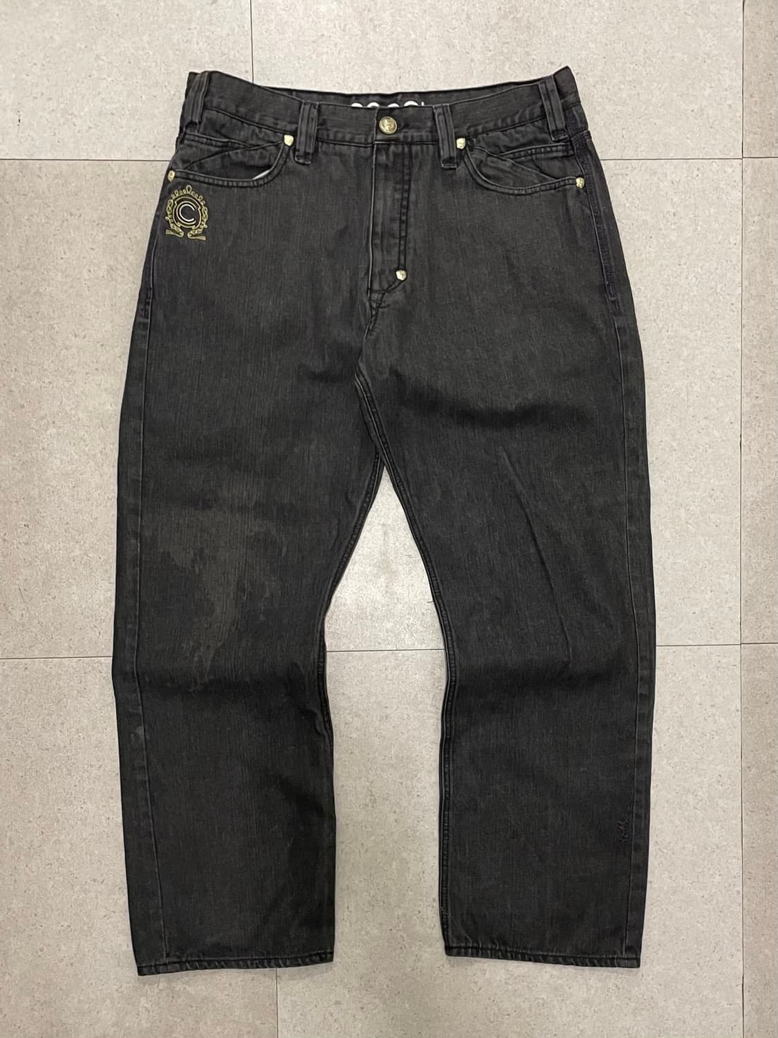 (빈티지)00‘s Coogi 쿠지 올드스쿨 자수 패치 와이드워싱데님팬츠 상품이미지4