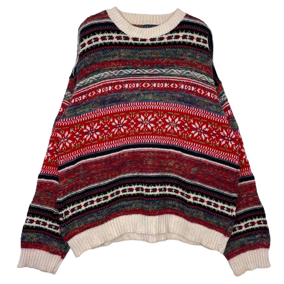 빈티지 패턴 니트 티셔츠 상품이미지1