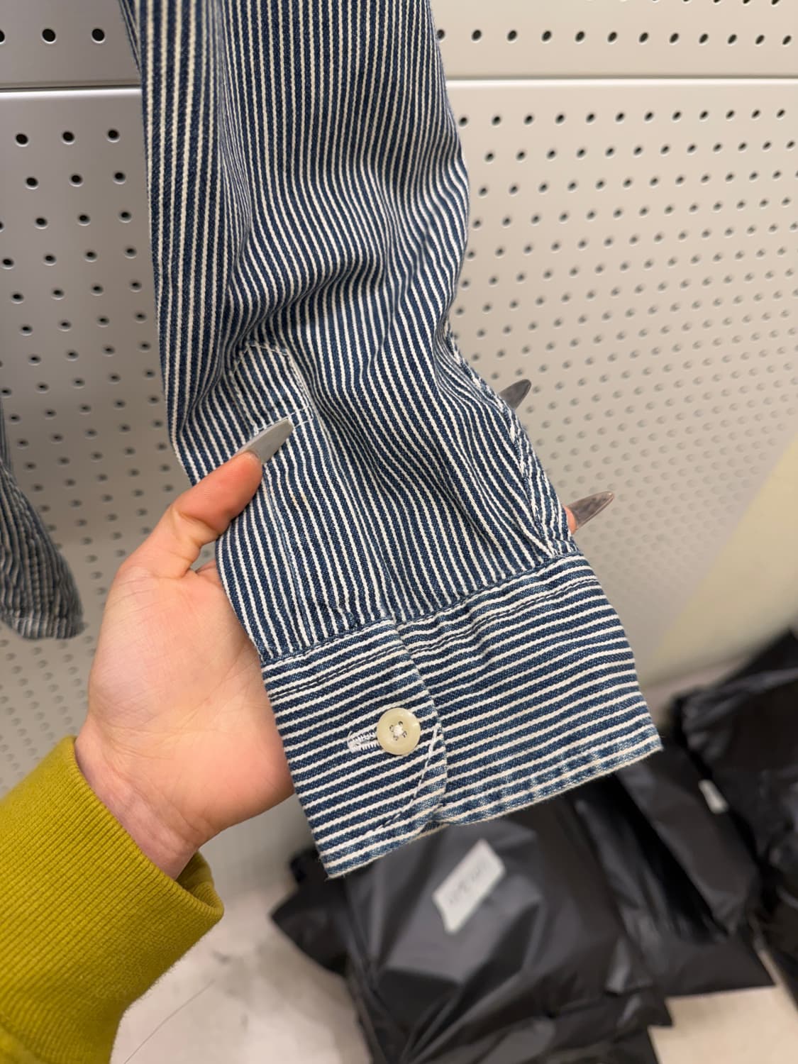 오시코시 히코리 스트라이프 워크 셔츠 U1087 상품이미지4