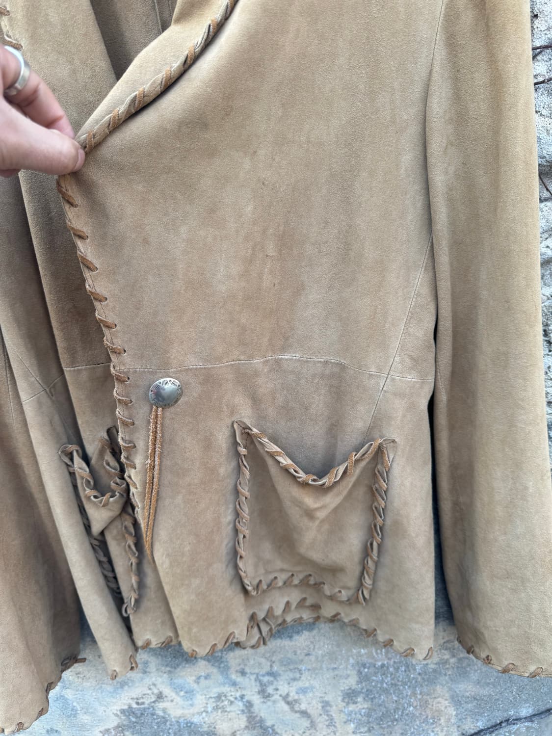 80~90s 폴로 랄프로렌 빈티지 스웨이드 웨스턴 가죽 자켓 상품이미지3