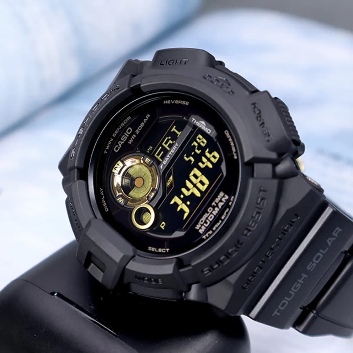 지샥 G-SHOCK 머드맨 MUDMAN 블랙 골드 금장 디지털 태양광 상품이미지8