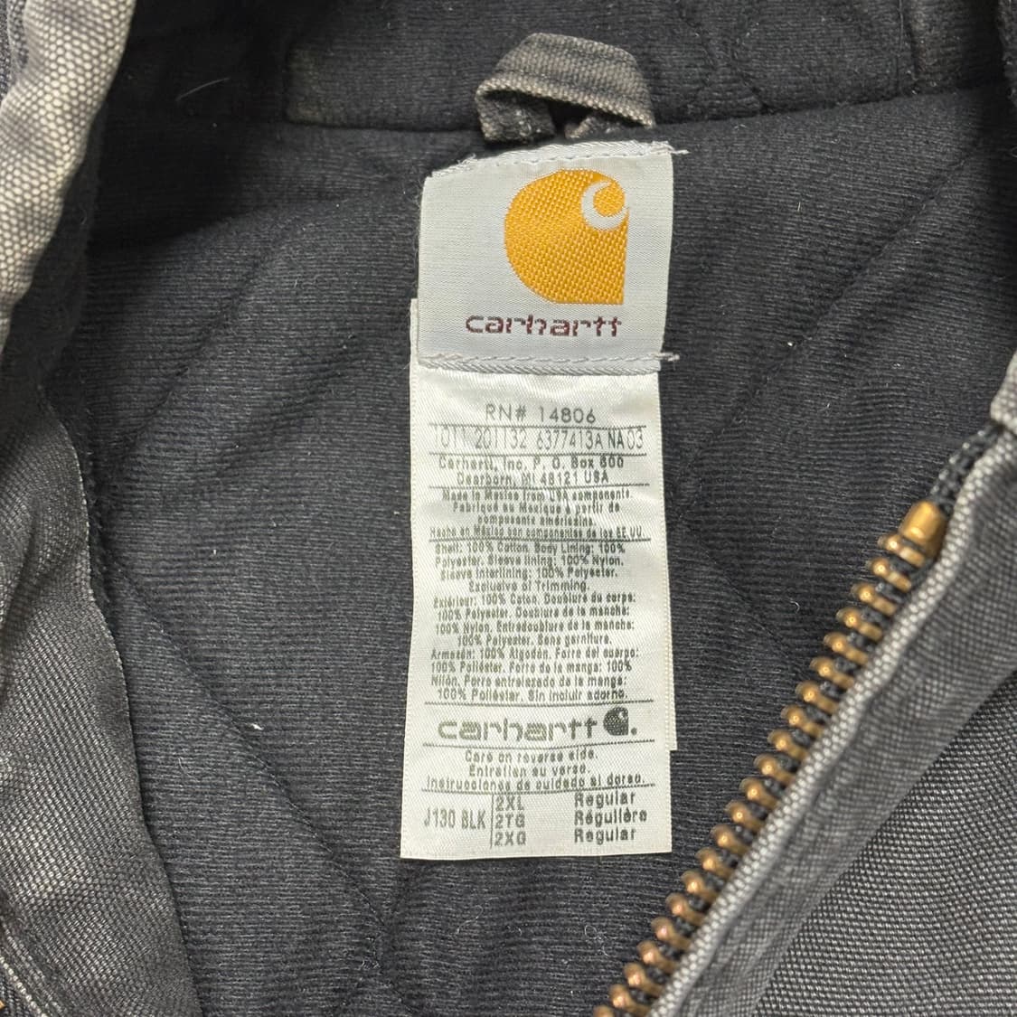 🇲🇽10s 칼하트 J130 BLK 액티브 자켓 상품이미지4