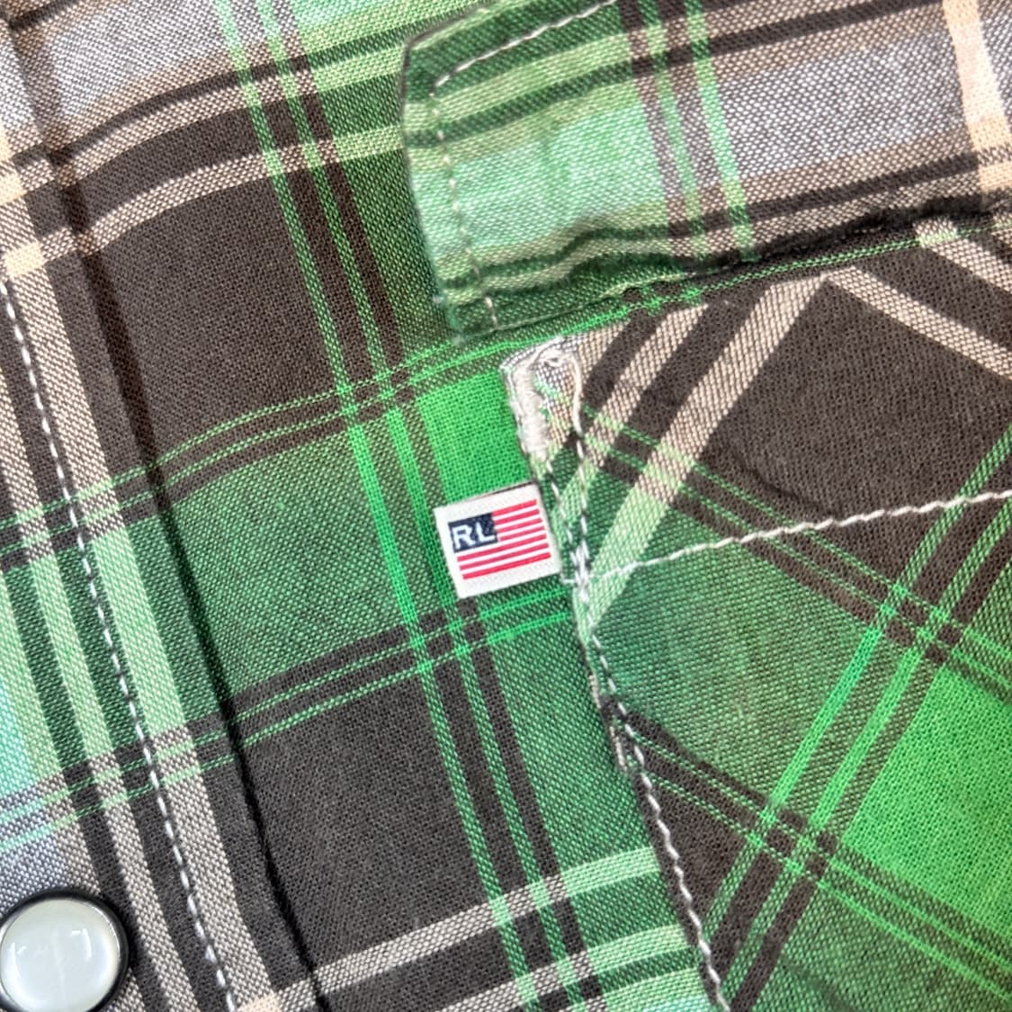 S) 폴로 랄프로렌 진스 그린 체크 웨스턴 셔츠 상품이미지4