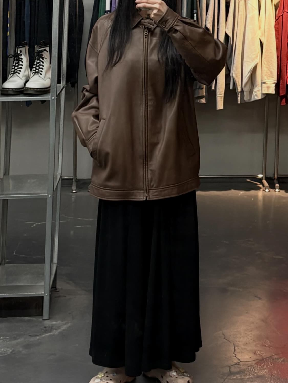 폴로 랄프로렌 브라운 레더자켓 A3790 상품이미지1