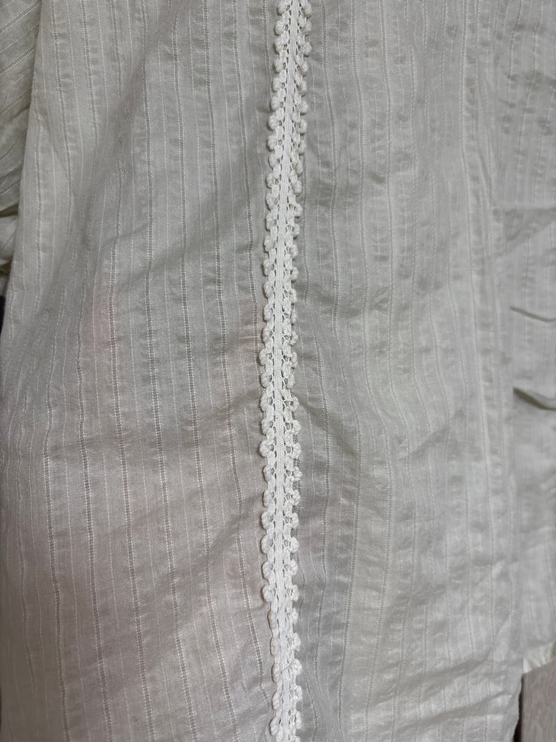 일본빈티지 a.v.v standard 베이지 스트라이프 모리 블라우스 상품이미지4