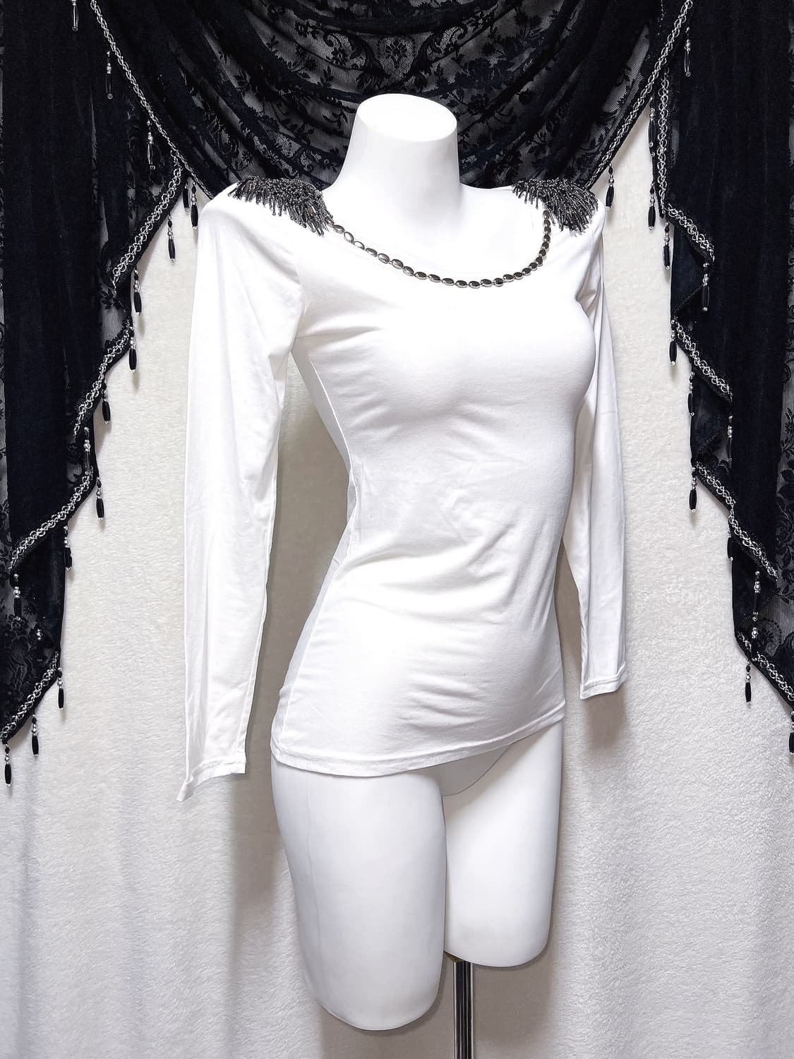 오네갸루 금장 은장 견장 롱슬리브 펑크 y2k 섹시 헤이세이 시부야 핀터 상품이미지4