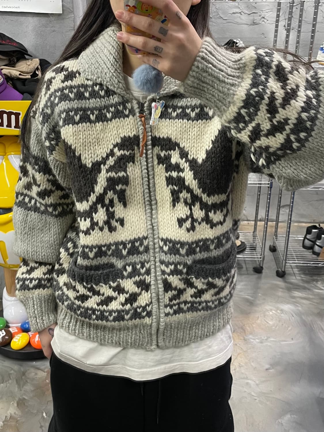 빈티지 코위찬 니트집업 상품이미지8