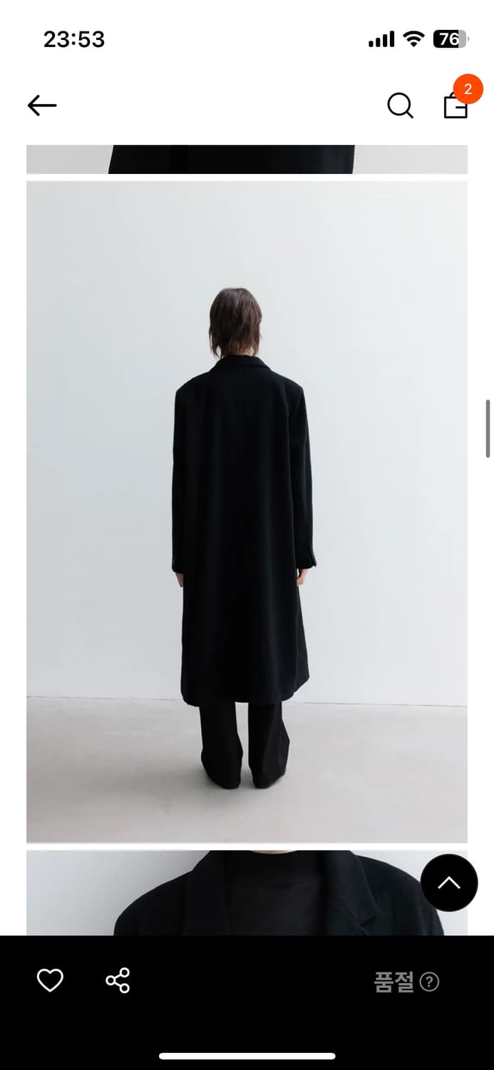 LFM 캐시미어 더블 롱 코트 블랙 상품이미지4