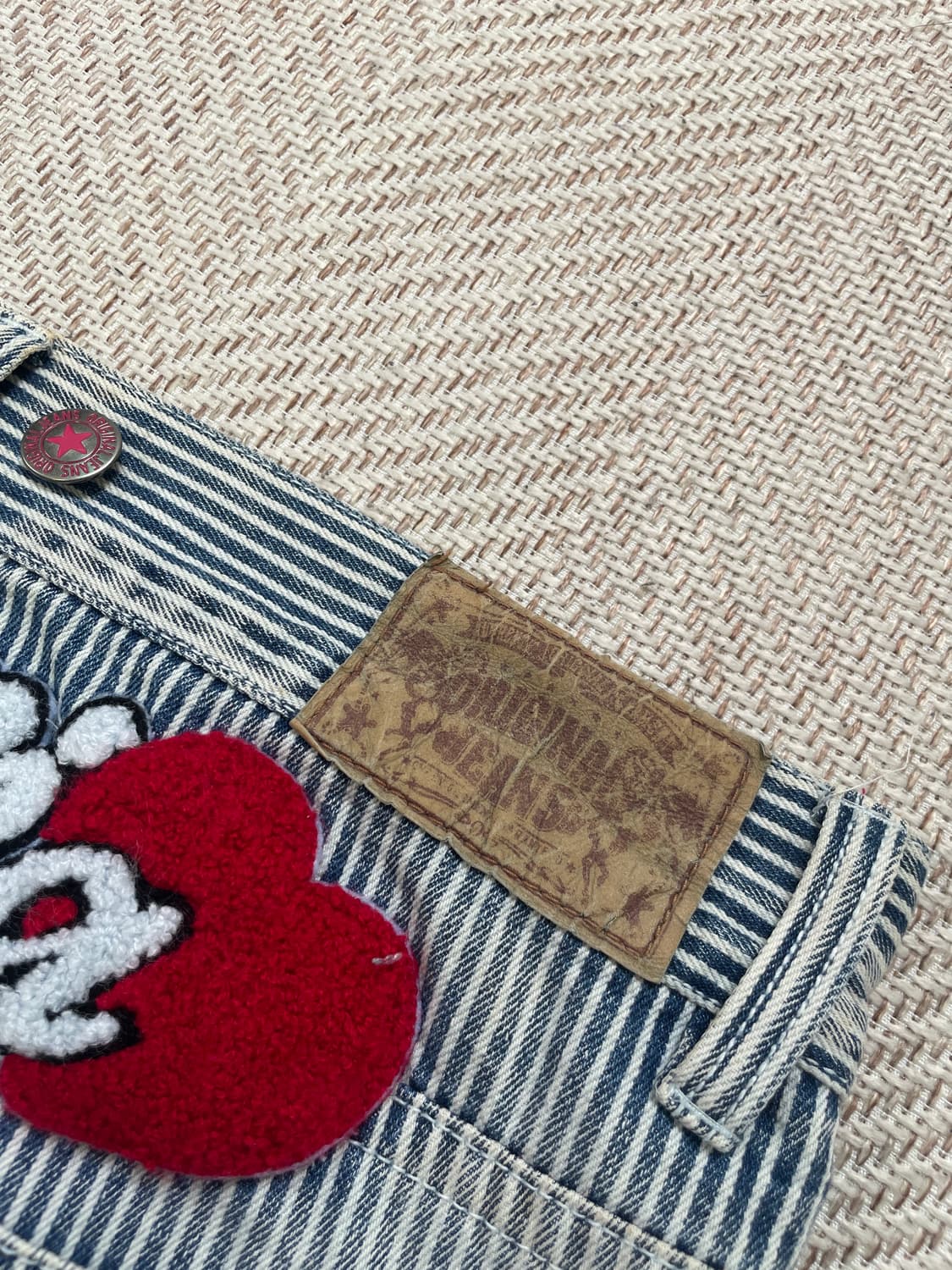 빈티지 히코리 디스트로이드 패치워크 데님팬츠 상품이미지9