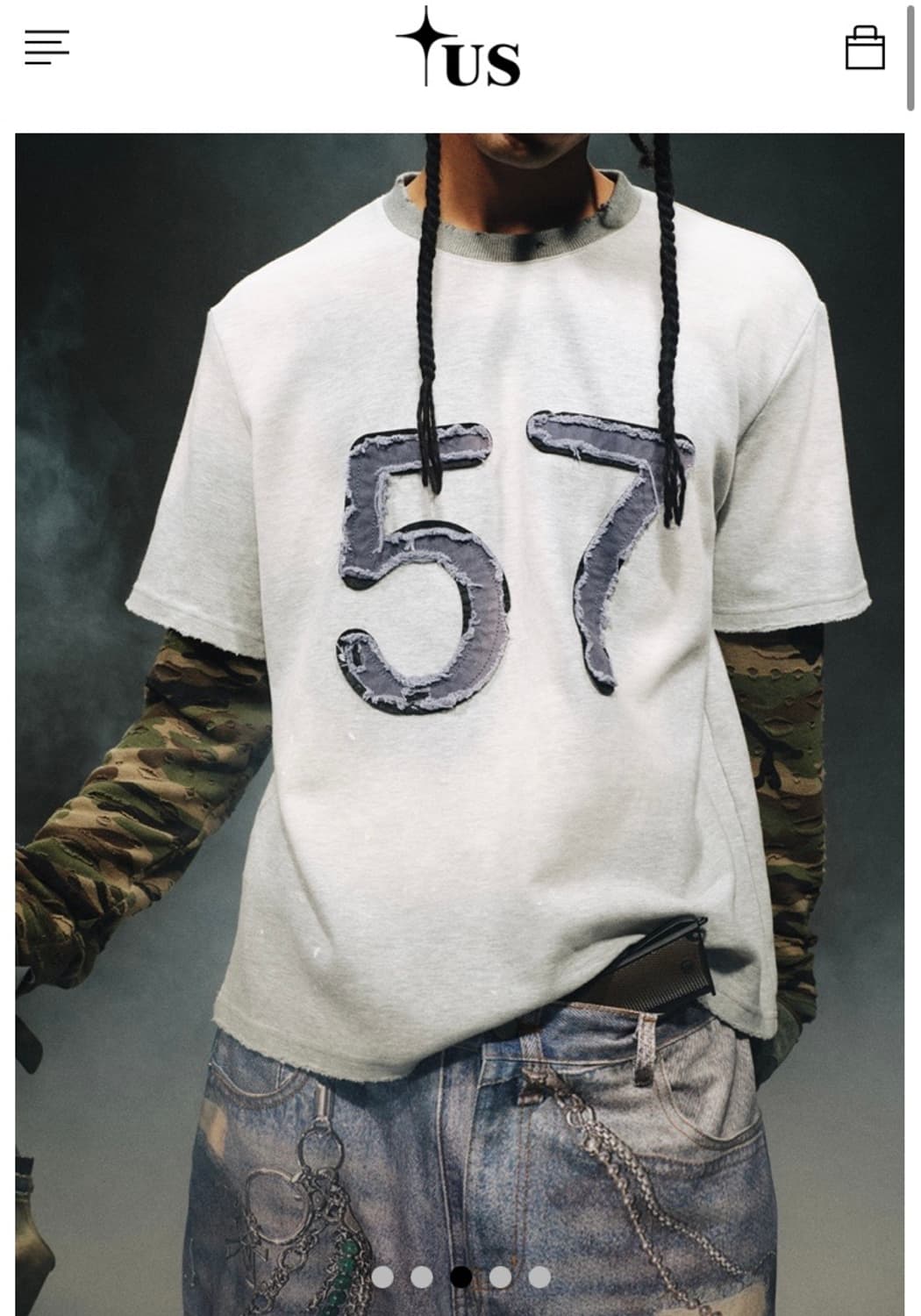 [TRE CLUB] Fake Two Piece Camouflage Lon 상품이미지2