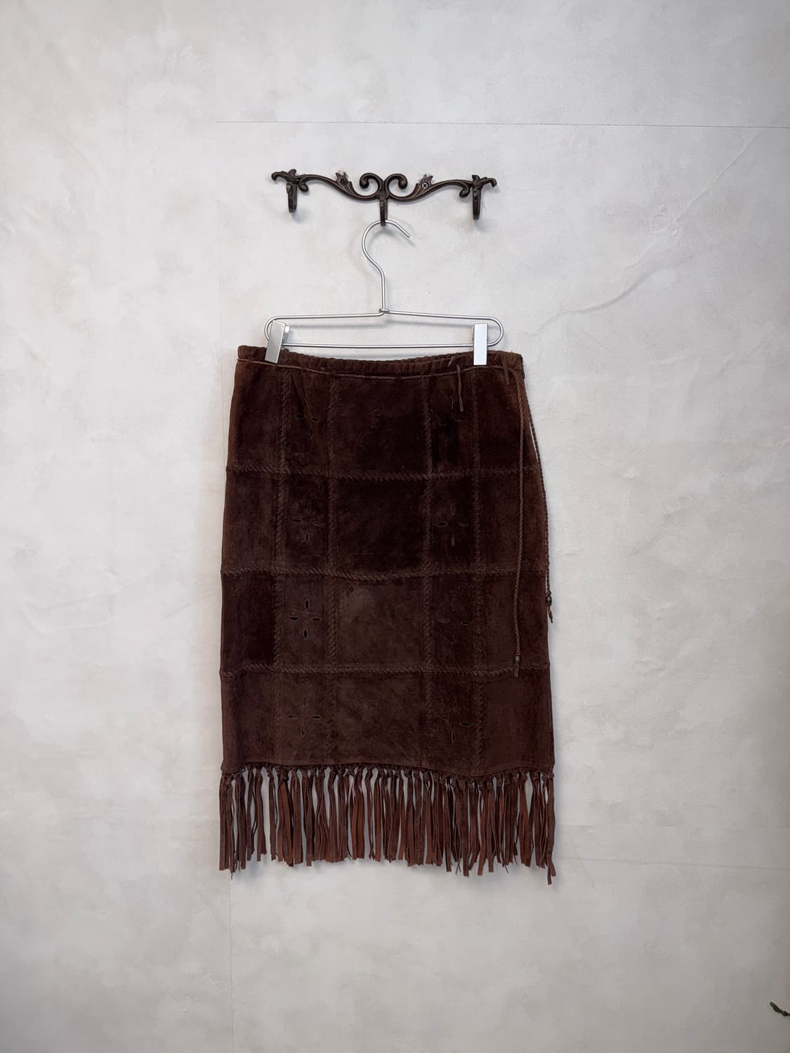 Dark brown bohemian punching fringe 셋업 상품이미지8