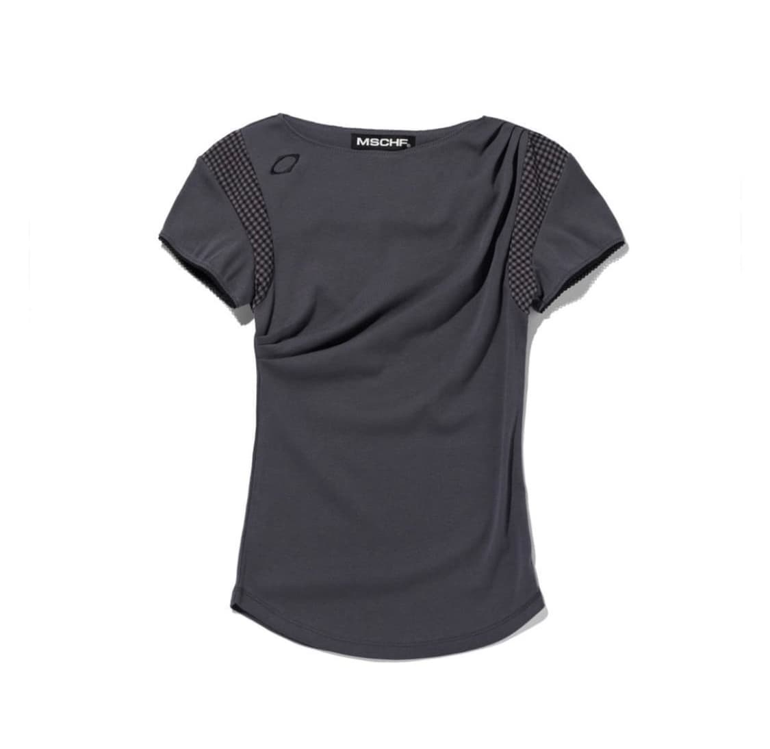 미스치프 카울 체크 블록 탑 차콜 M cowl check block 상품이미지2