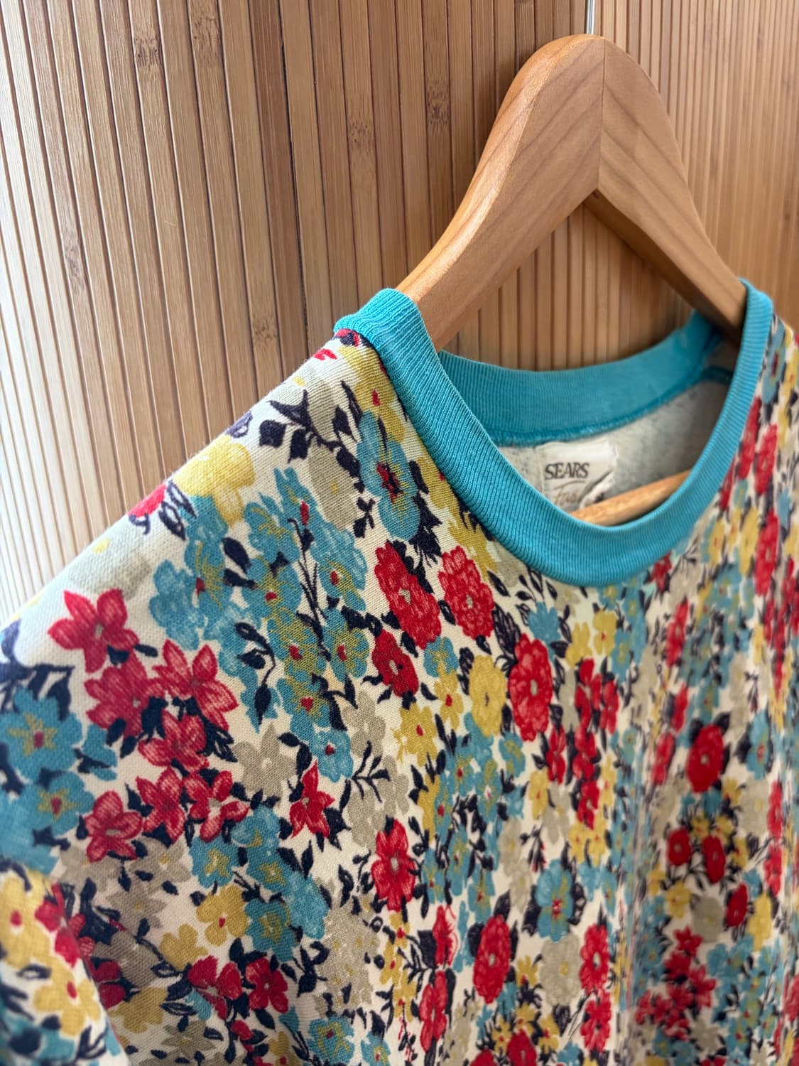 70s SEARS Fashion Flower T-shirt 상품이미지2