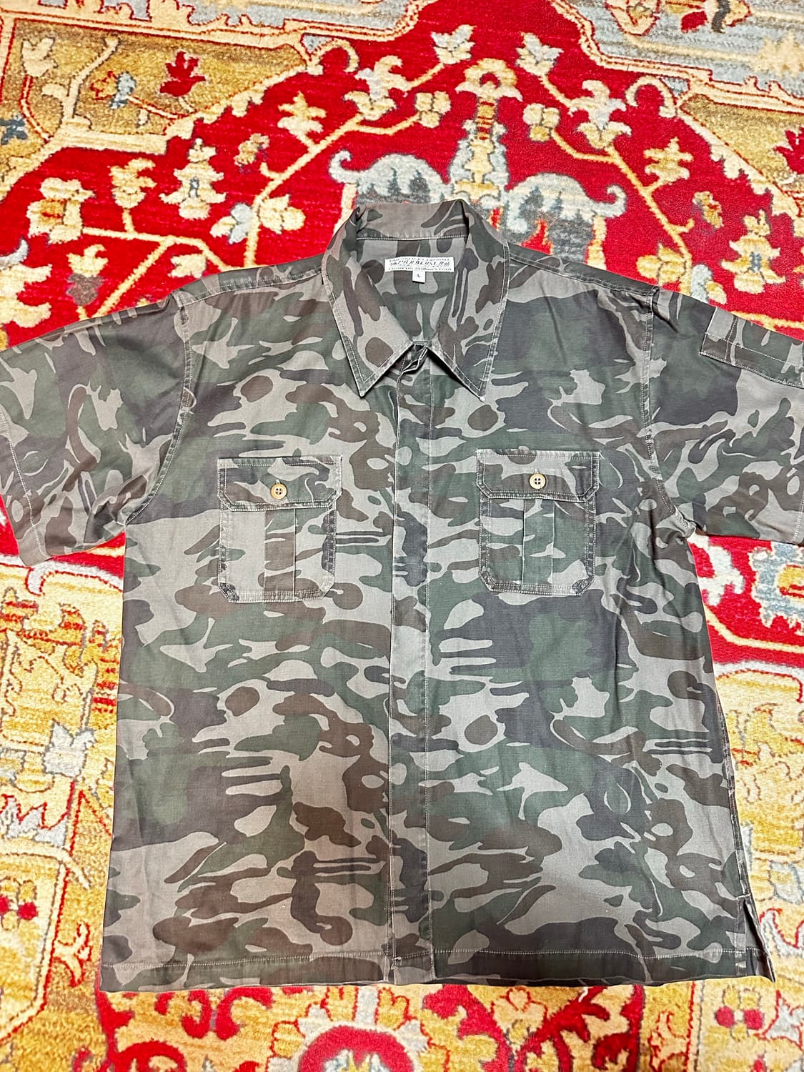 파라라이저 일본 빈티지 카모 반팔 셔츠 L 상품이미지1