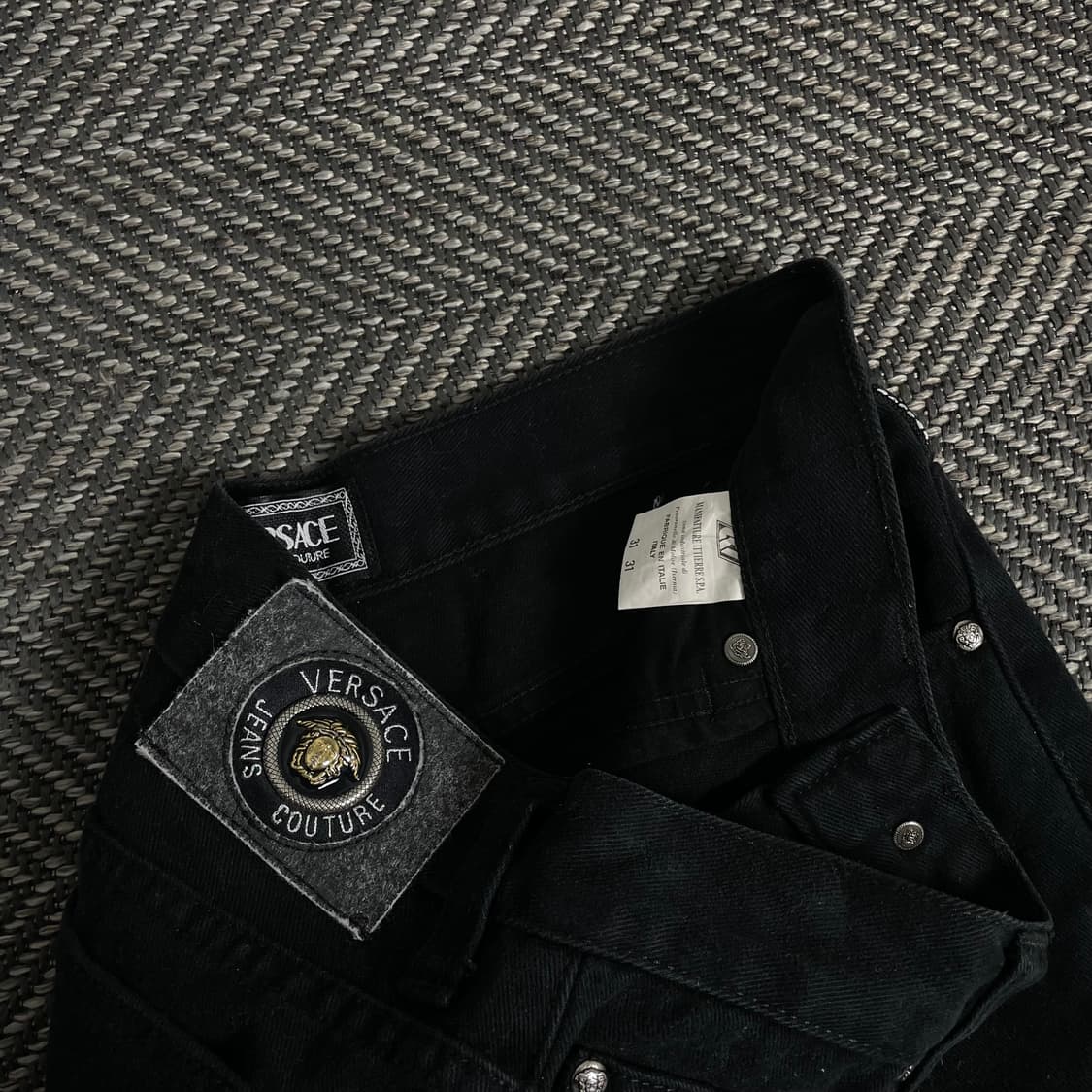 00s 베르사체 아카이브 와이드핏 블랙 데님 팬츠 y 3716 상품이미지7