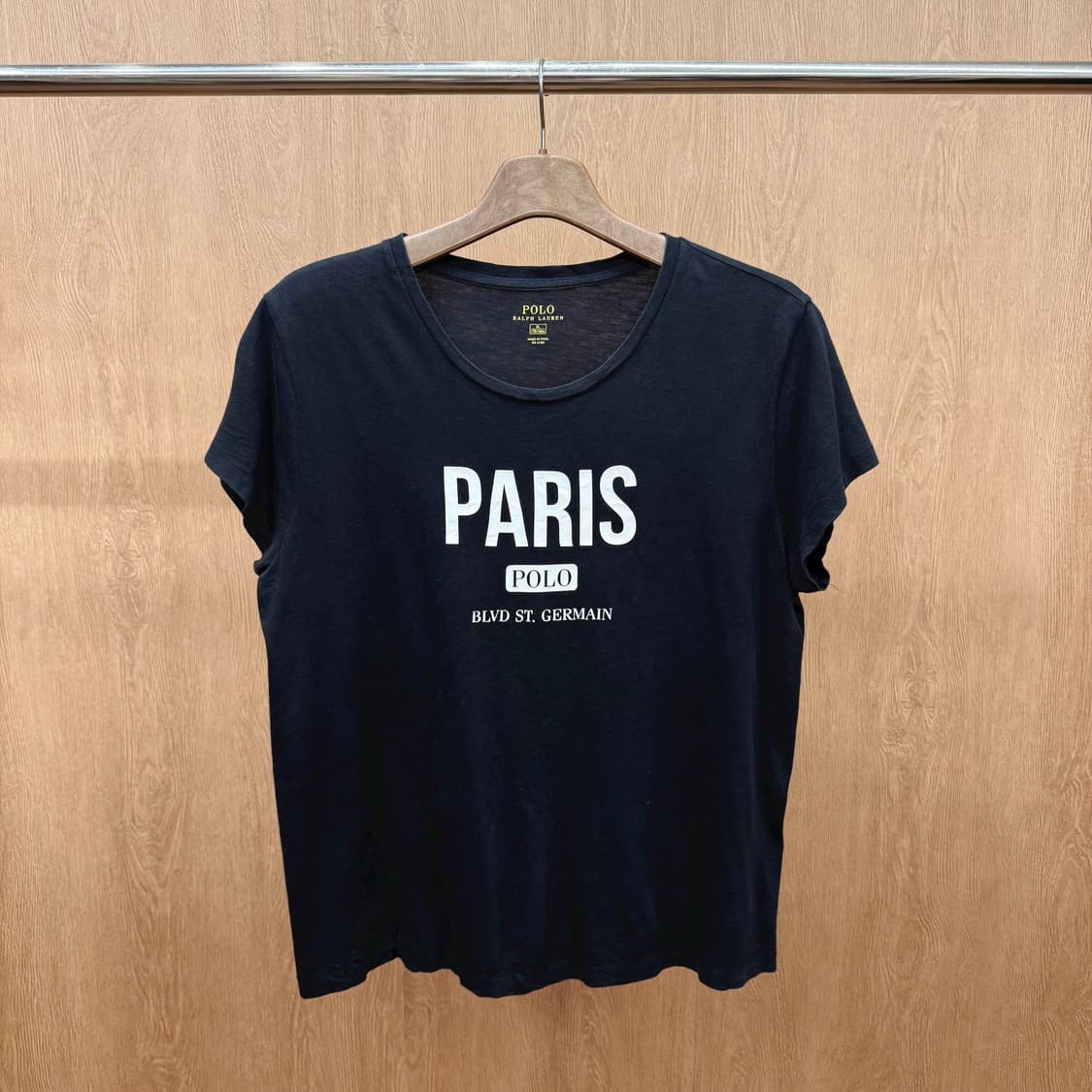폴로 랄프로렌 반팔 티셔츠 PARIS 빅로고 프린팅 디테일 블랙 상품이미지2